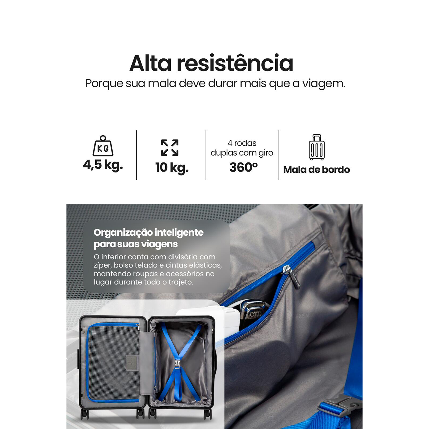 Mala Luxor Tamanho P - Chumbo